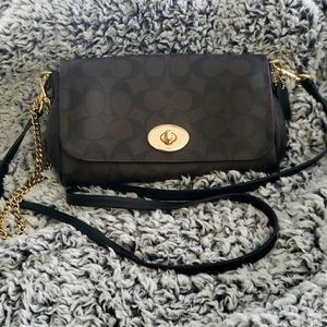 Coach Crossbody Logo Dark brown/black
